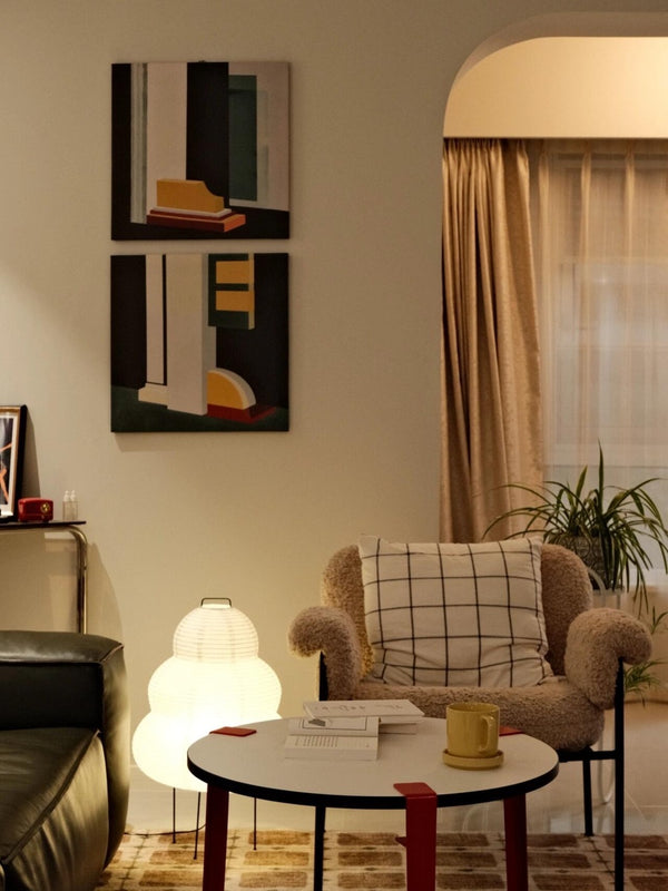 Japanese style wabi-sabi style rice paper floor lamp