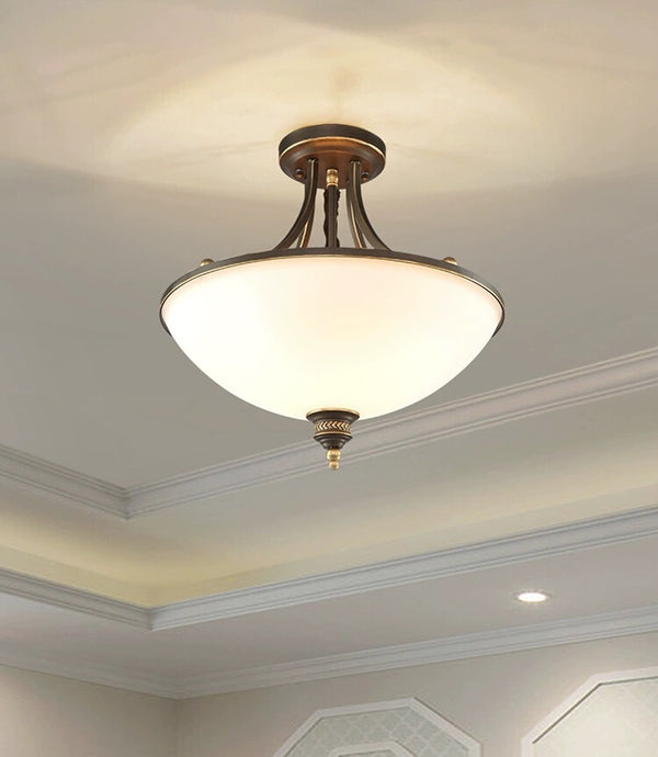 Simple retro American style iron bedroom ceiling lamp