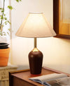 Lampe de table d'étude de chambre à coucher rétro en bois massif entièrement en cuivre