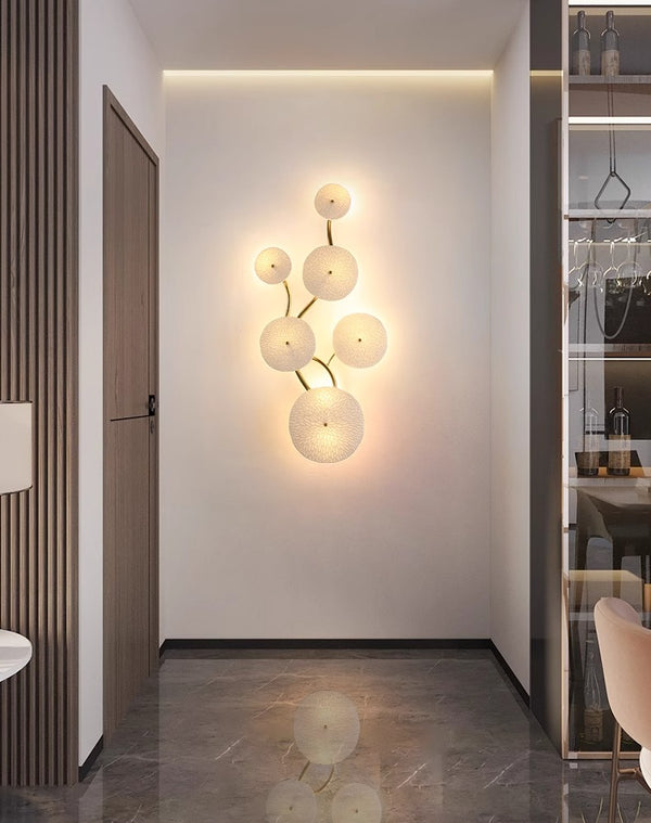 Creative ceramic lotus leaf wall lamp