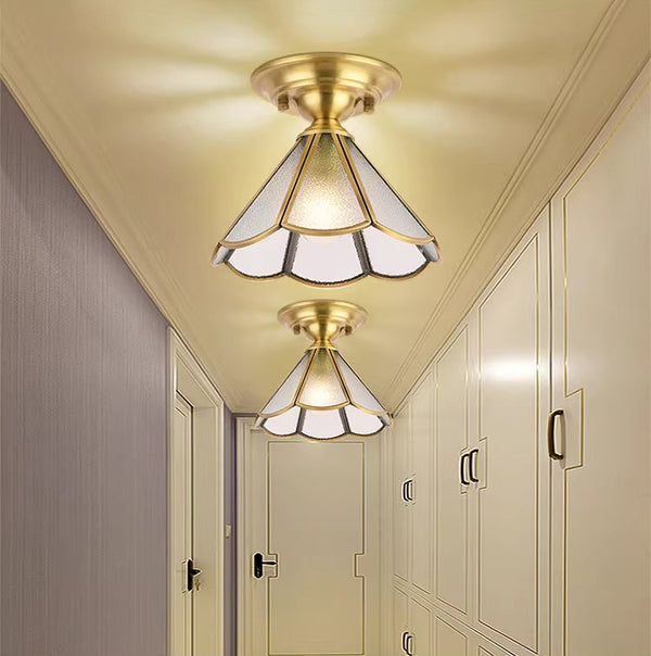 European style copper home decoration corridor entrance balcony small ceiling lamp