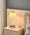 Cream Pleated Bedroom Table Lamp