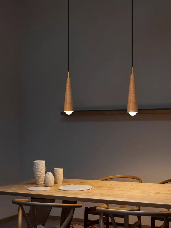 Lustre de chevet de chambre en bois massif tout en cuivre