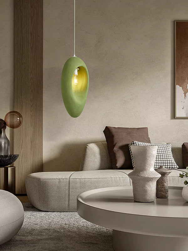 Wabi-sabi style green bedside small chandelier