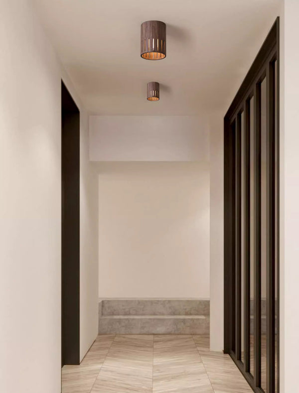 Plafonnier de couloir en noyer de style chinois