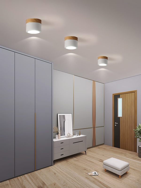 Plafonnier d'allée à LED en bois massif nordique