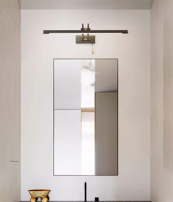 All-copper foldable LED mirror wall lamp