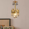 Vintage brass crystal chandelier