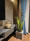 Round glass cloud stone bedside table lamp