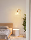 Vintage Cream Rattan weaving Floor Lamp