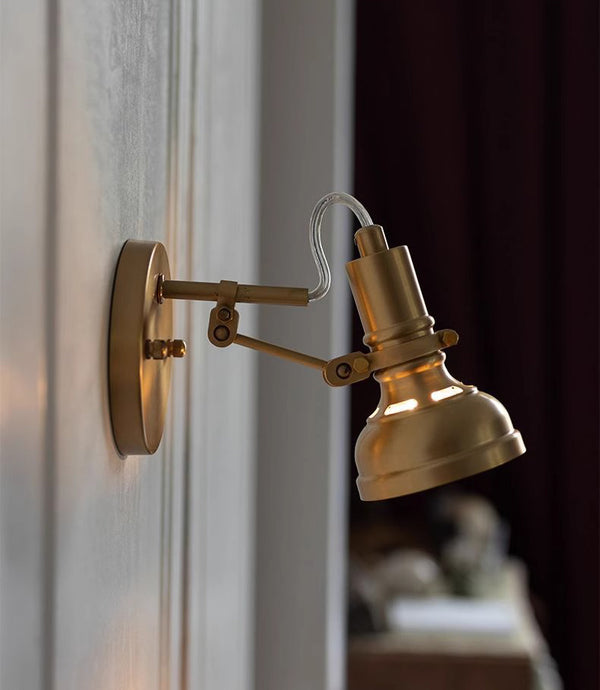 Nordic brass bedroom study background wall lamp