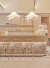 French cream style fabric restaurant chandelier