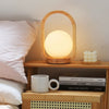 Vintage solid wood portable table lamp
