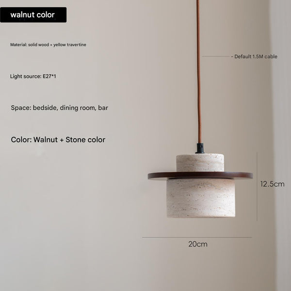 Vintage solid wood yellow travertine bedroom bedside chandelier