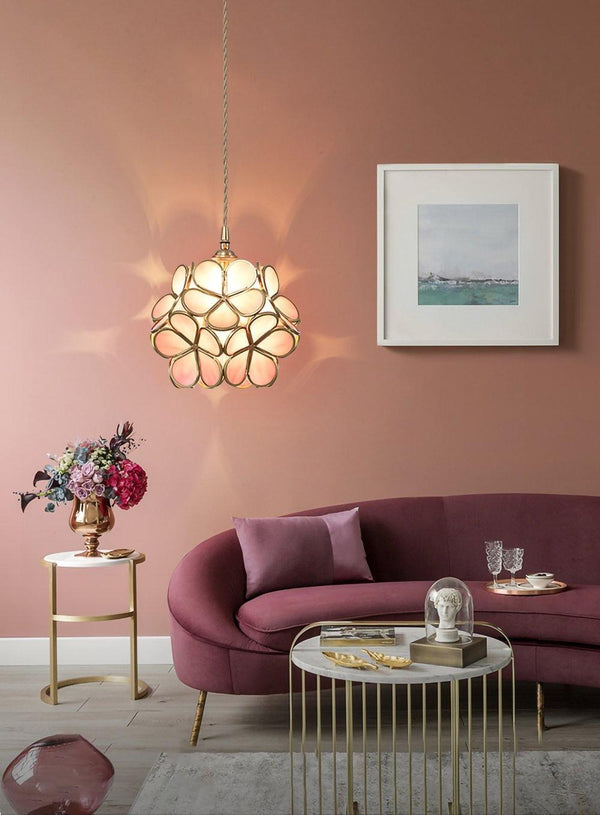 Japanese style glass petal chandelier