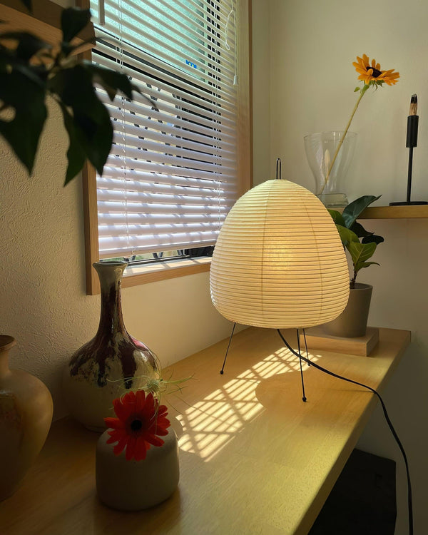 Japanese style rice paper table lamp