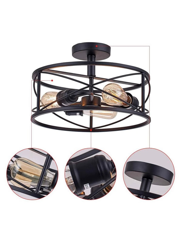 American retro bedroom corridor iron ceiling lamp