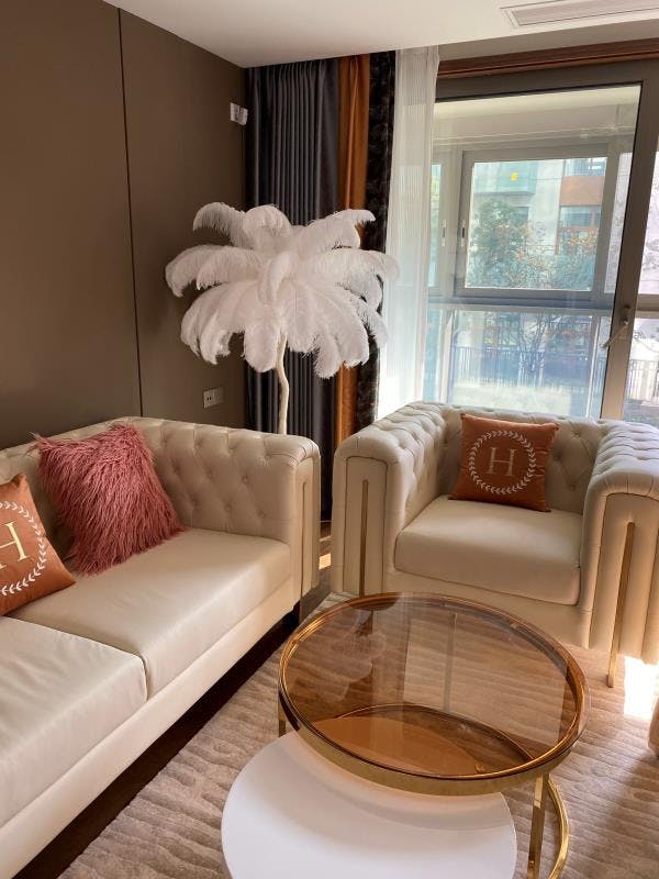 Ostrich Feather Floor Lamp