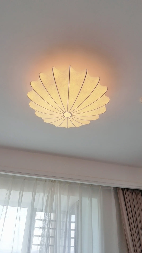 Cream silk bedroom ceiling lamp