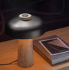 Lampe de table champignon en travertin jaune