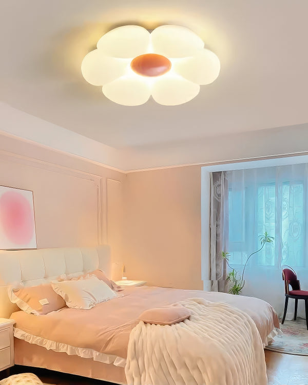 Cream style flower led bedroom ceiling lamp