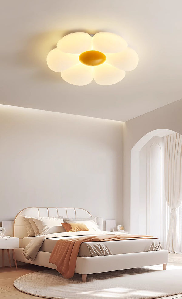 Cream style flower led bedroom ceiling lamp