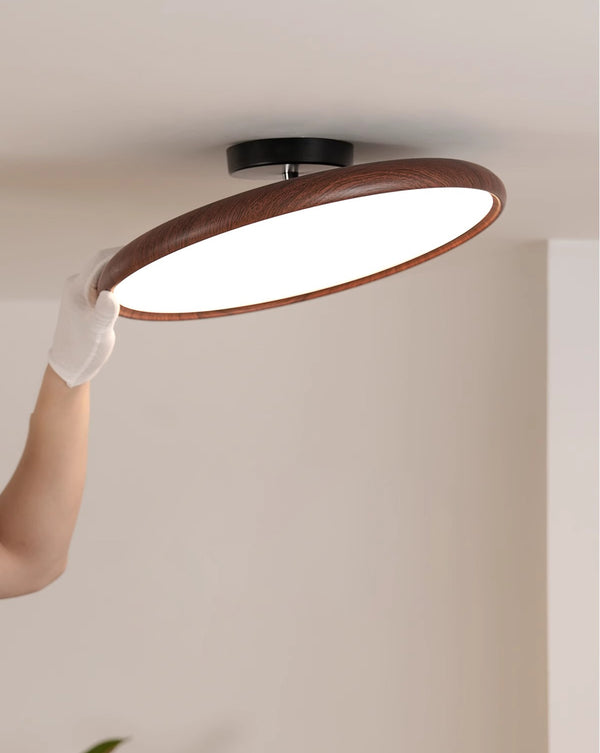 Adjustable walnut color ceiling lamp