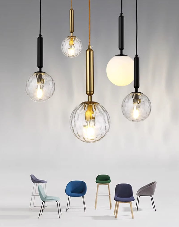 Lustre de chevet de chambre à coucher en forme de sphère nordique