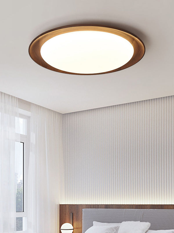 Ultradünne Deckenlampe aus Walnussholz für das Schlafzimmer
