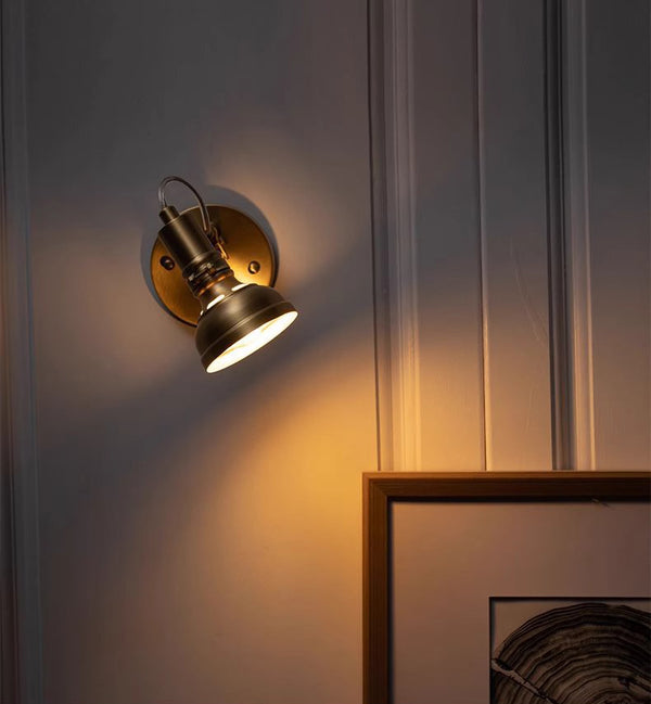 Nordic brass bedroom study background wall lamp