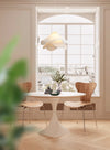 French cream style fabric restaurant chandelier