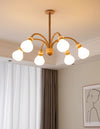 Japanese style solid wood glass bedroom chandelier