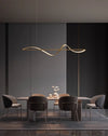 Lustre de restaurant créatif à longue bande, entièrement en cuivre