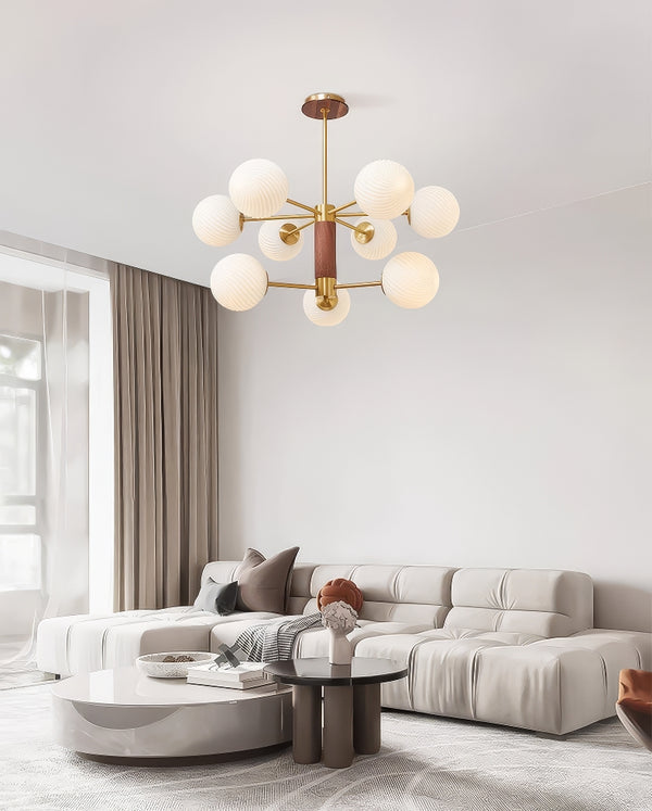 Medieval style full copper walnut living room chandelier