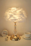 Lampe de chevet de chambre à coucher en plumes