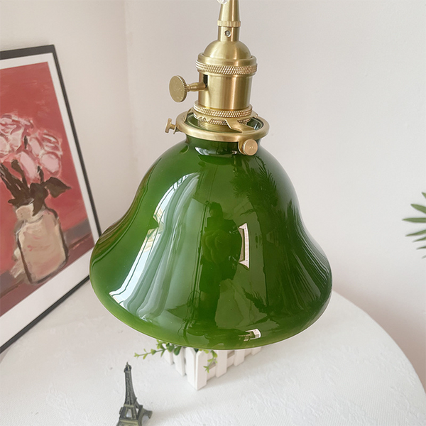 Vintage green glass chandelier