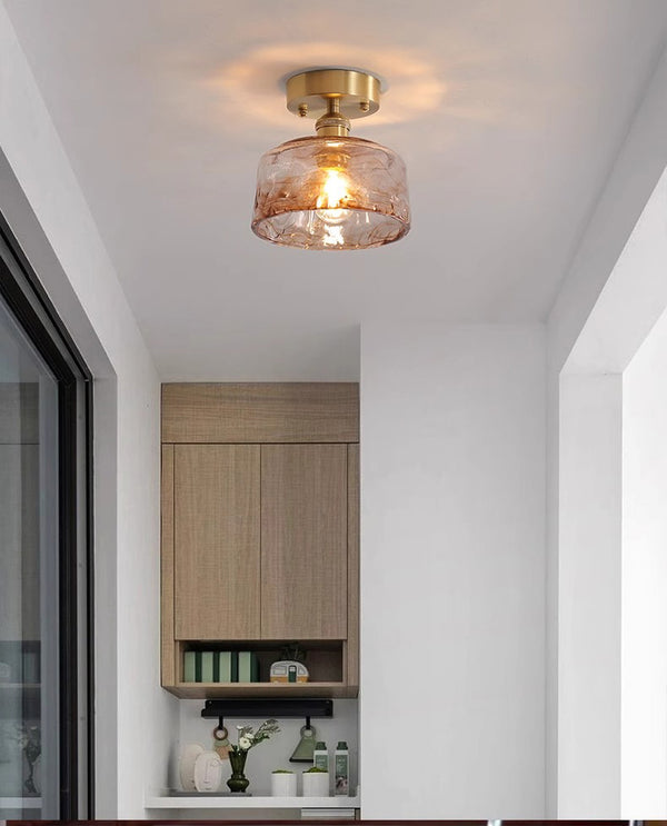 American retro aisle glass ceiling lamp