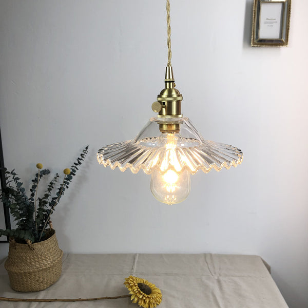 Lustre en verre vert frais