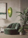 Wabi-sabi style green bedside small chandelier