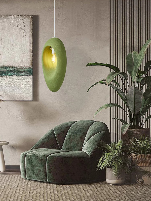 Wabi-sabi style green bedside small chandelier