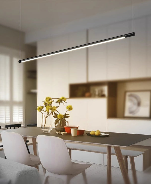 Creative one-word long strip dining chandelier