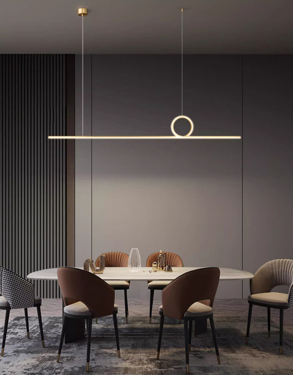 Creative LED long strip chandelier