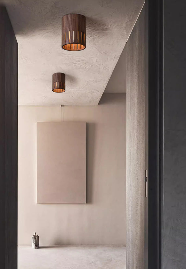 Plafonnier de couloir en noyer de style chinois