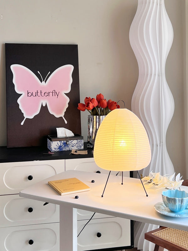 Japanese style rice paper table lamp