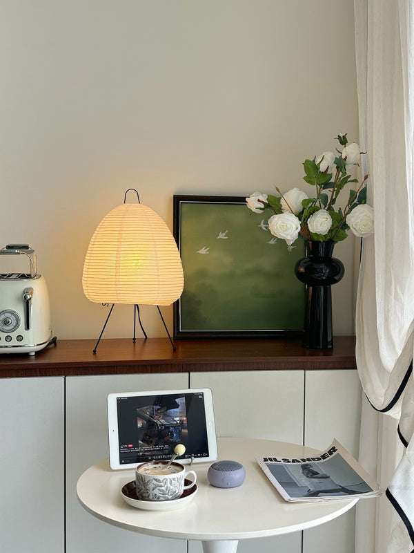Japanese style rice paper table lamp