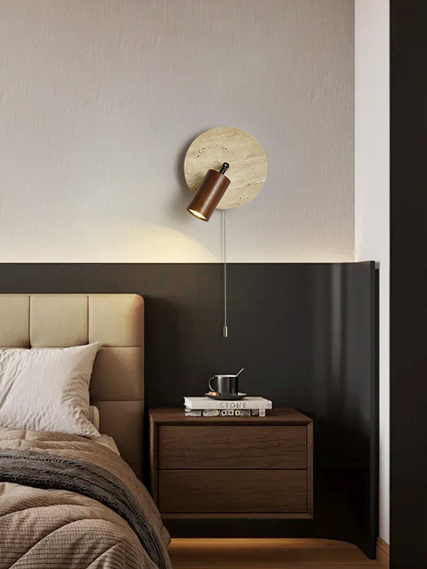 Yellow Travertine Antique Bedside Wall Lamp