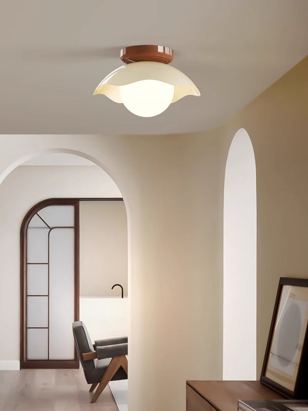 Cream style creative flower aisle ceiling lamp