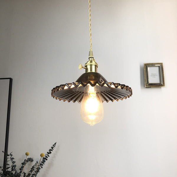 Lustre en verre vert frais