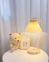 Cream Pleated Bedroom Table Lamp