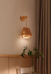 Nordic Japanese style solid wood bedroom bedside cabin wall lamp